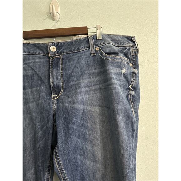 NWT Ariat REAL Jeans Womens 24WR Arrow Fit Blue Mid Rise Boot raw hem western - Picture 2 of 6